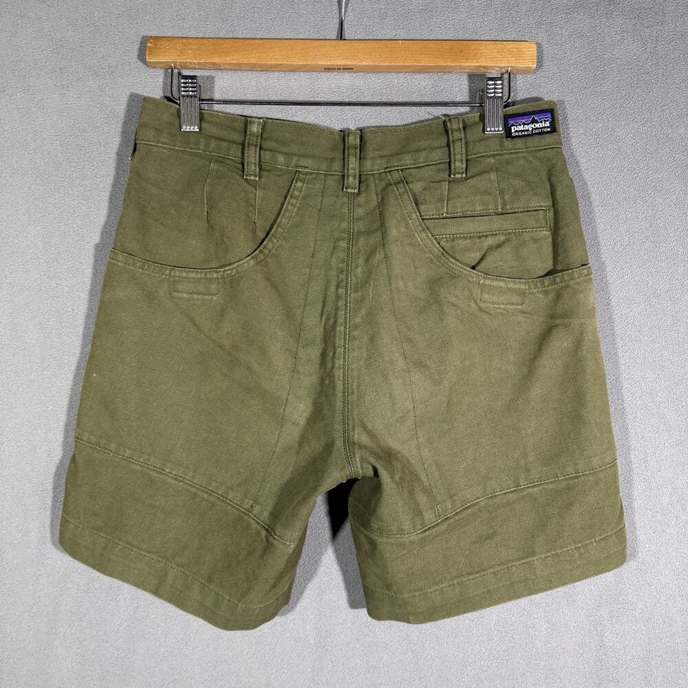 Patagonia Stand Up Shorts Mens 28 Olive Green Organic Cotton Canvas Deep Pockets